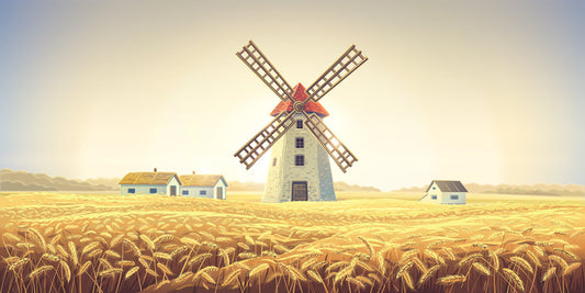 Golden wheat mill