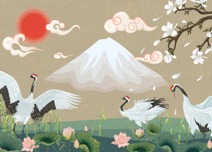 Magnolia garden cranes