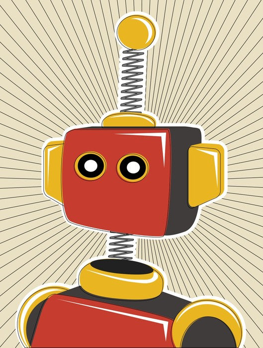 Retro robot in red