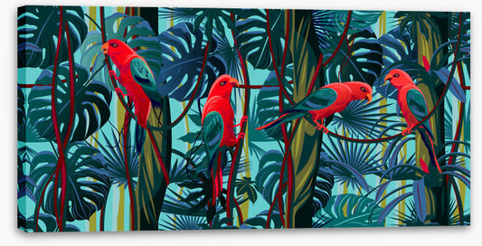 Parrots on the vine
