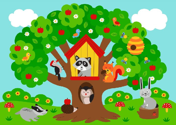 In the apple tree