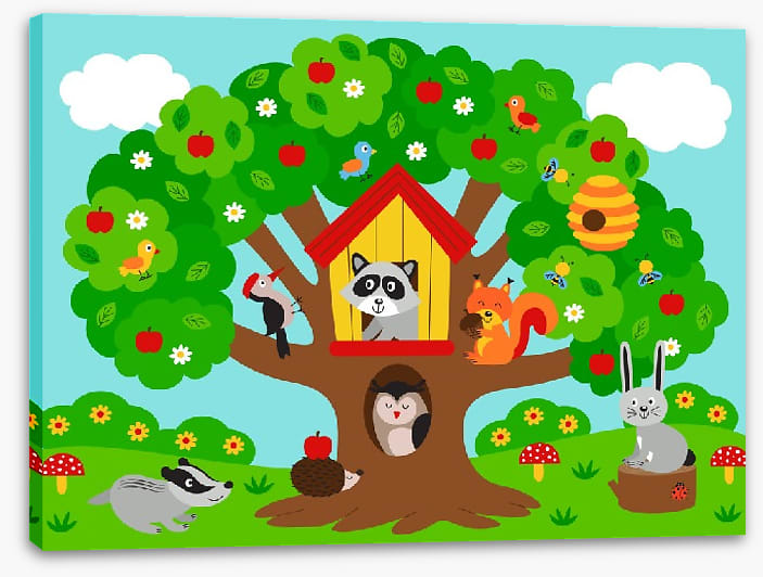 In the apple tree