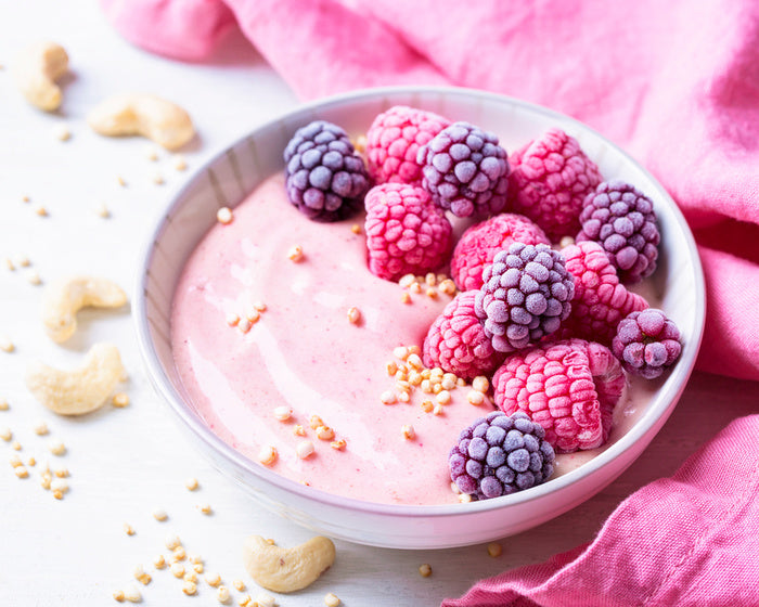 Topped with berries