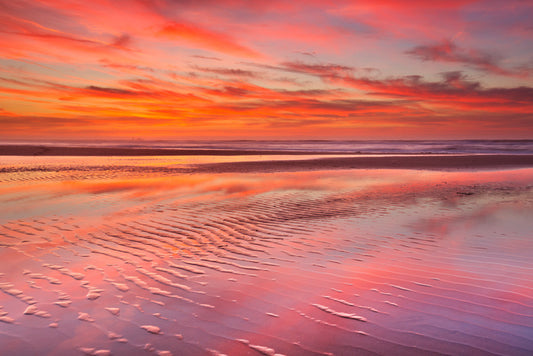 Shimmering sand sunset