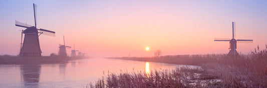 Dutch windmill dawn