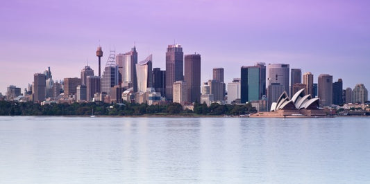 Sydney harbour skyline at twilight