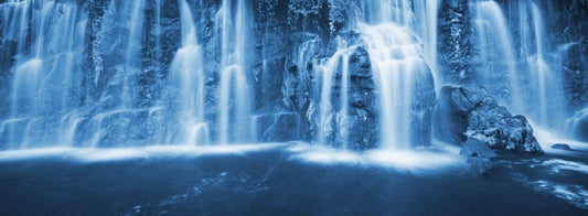 Evening waterfall panoramic