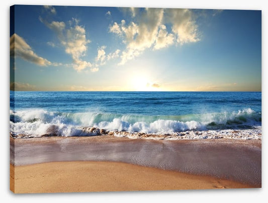 Gentle surf sunset