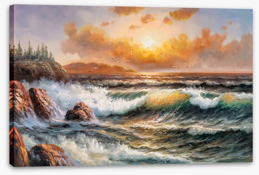 Wild wave sundown