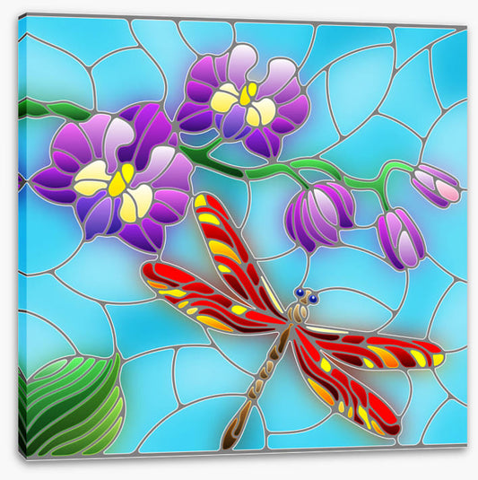 Red dragonfly window