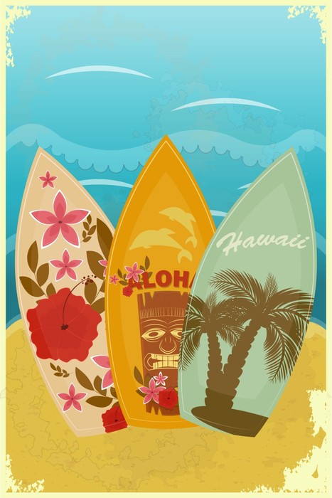 Retro Hawaiian surf