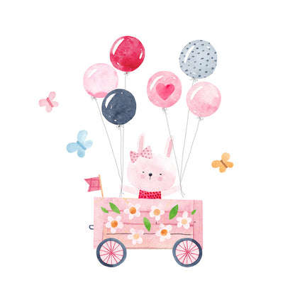 Pink balloon wagon