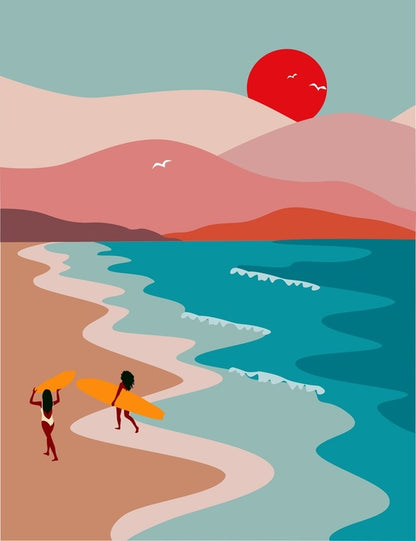 Setting sun surf