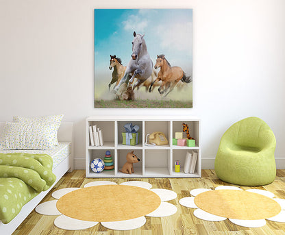 Running horses
