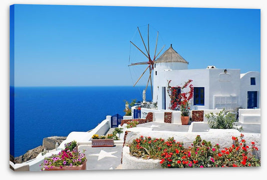 Oia windmill in Santorini, Greece