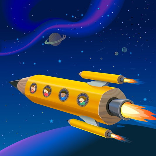 Pencil rocket to outerspace