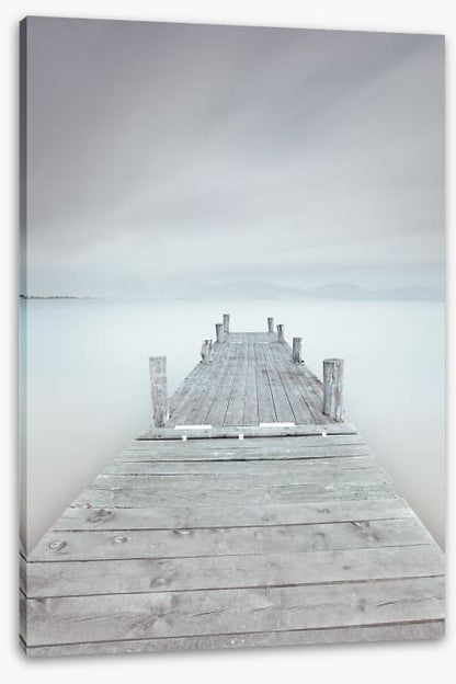 Pier on the frozen lake