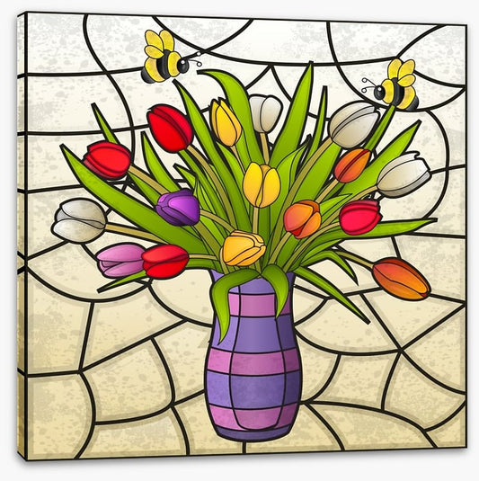 Stained glass tulips