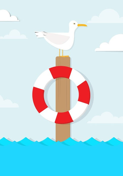 Seagull on a pole