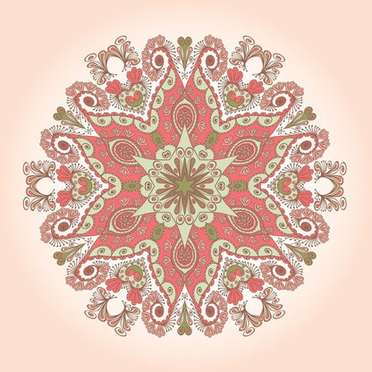 Mint peach mandala