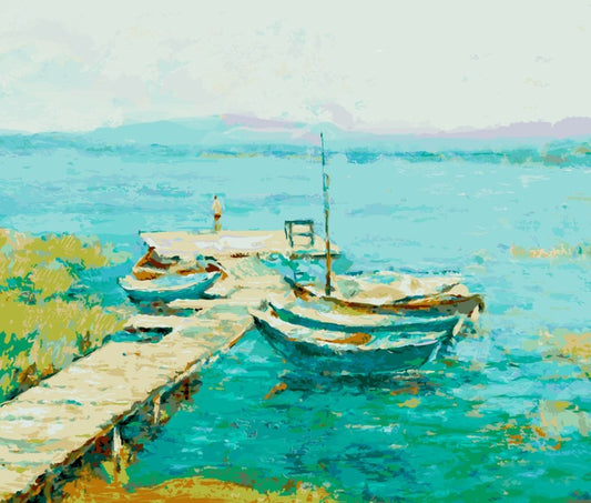 Blue lake boats