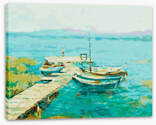 Blue lake boats