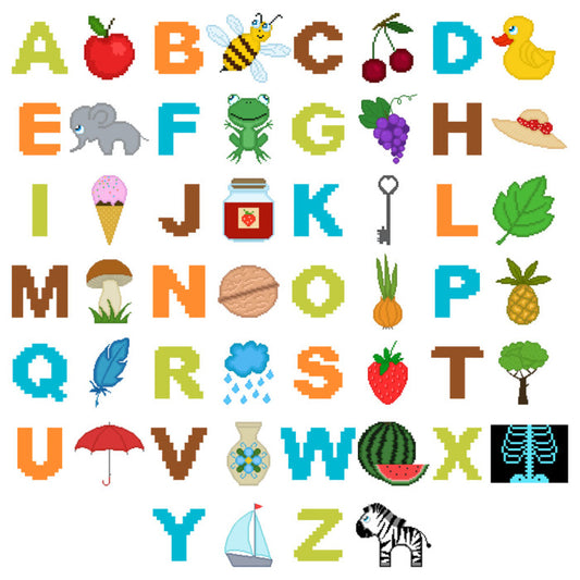 Pixel art alphabet