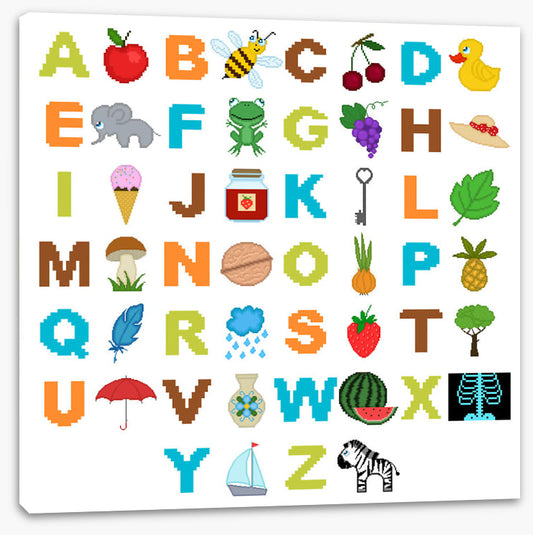 Pixel art alphabet