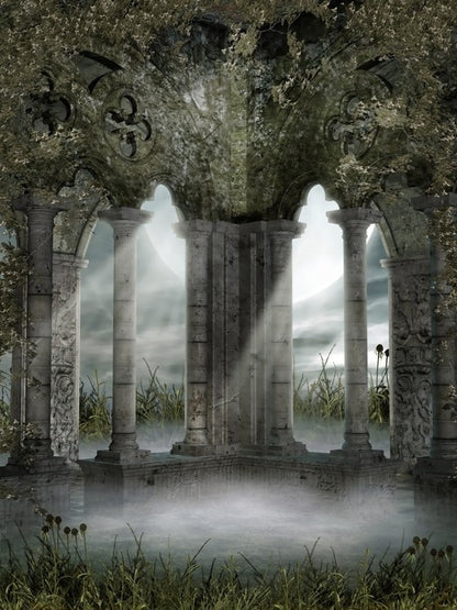 Moon behind the arches