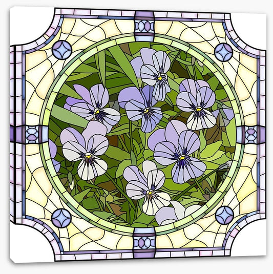 Purple pansy art nouveau