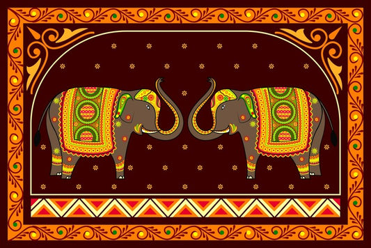 Decorated elephants