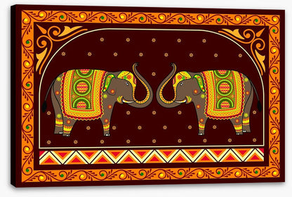 Decorated elephants