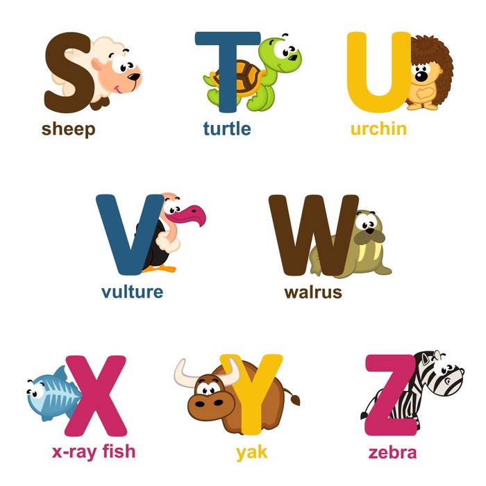 Alphabet animals - S to Z