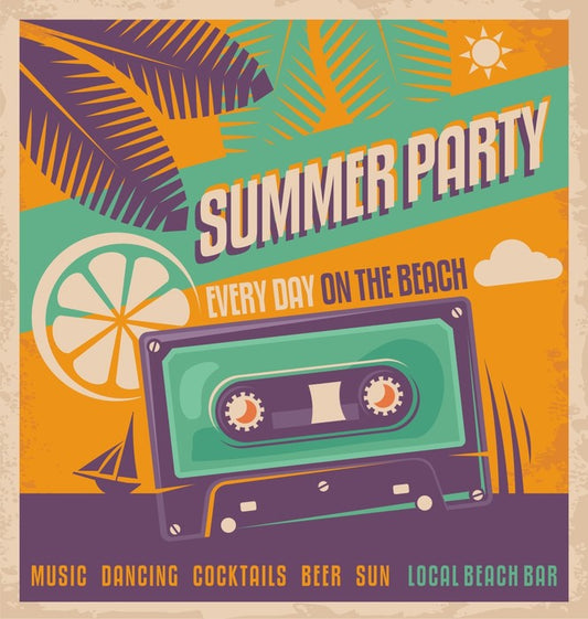Retro beach party