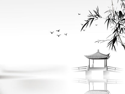 Bamboo pavilion lake