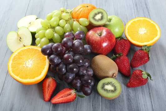 Fruit on the grey table
