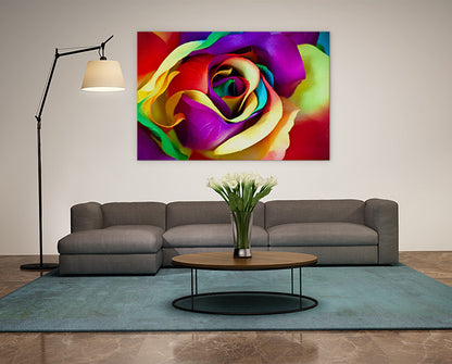 Spectacular rainbow rose