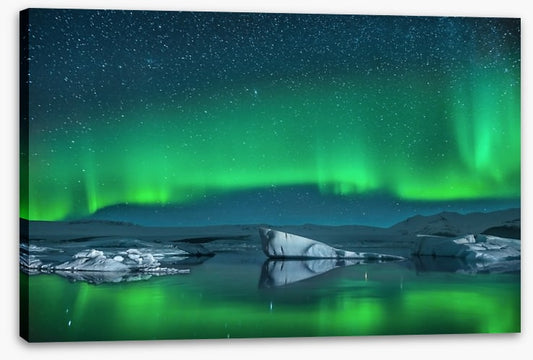 Icebergs under Northern Lights
