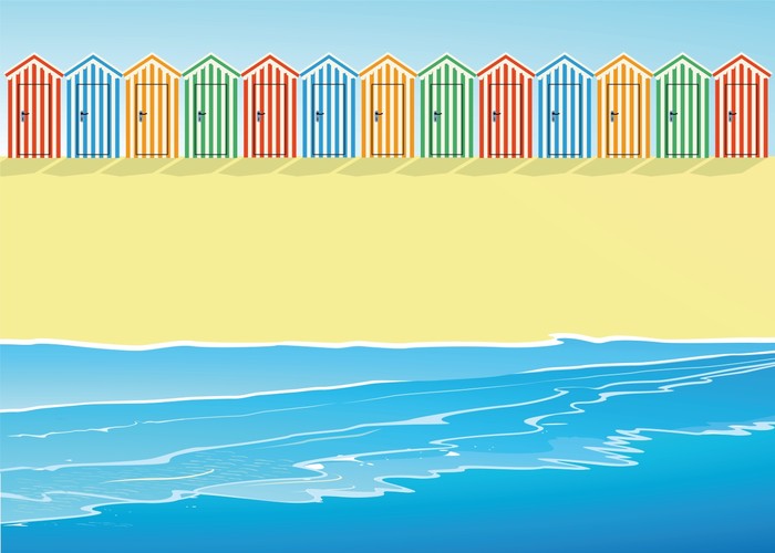 Beach huts on the sand