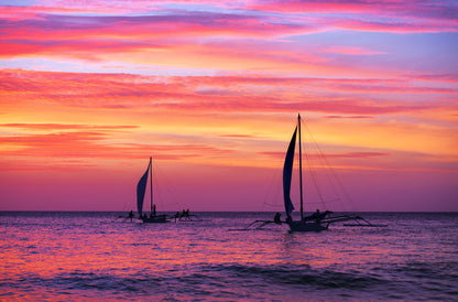 Sunset sail silhouettes