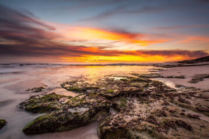 Rocky beach sundown