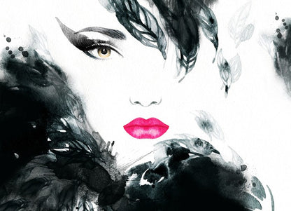 Armed with pink lipstick