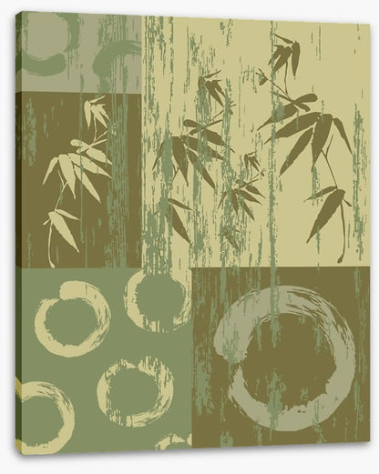 Zen circle and bamboo green