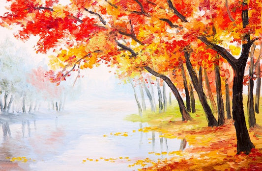 Autumn lake reflections