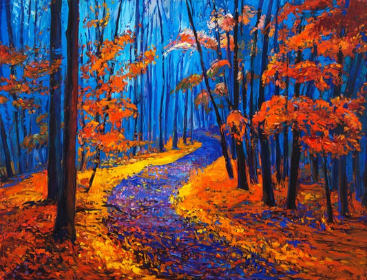 Autumn forest path