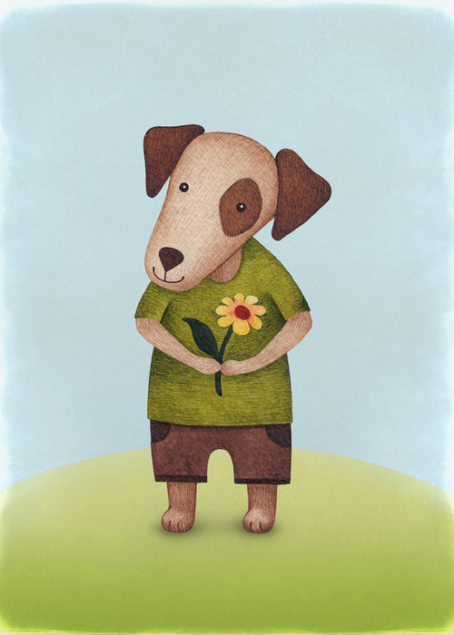 Yellow flower puppy