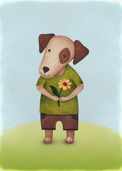 Yellow flower puppy