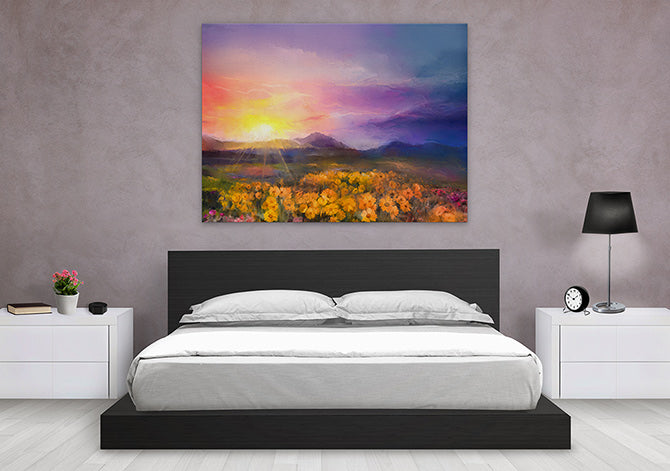 Golden daisy sunset