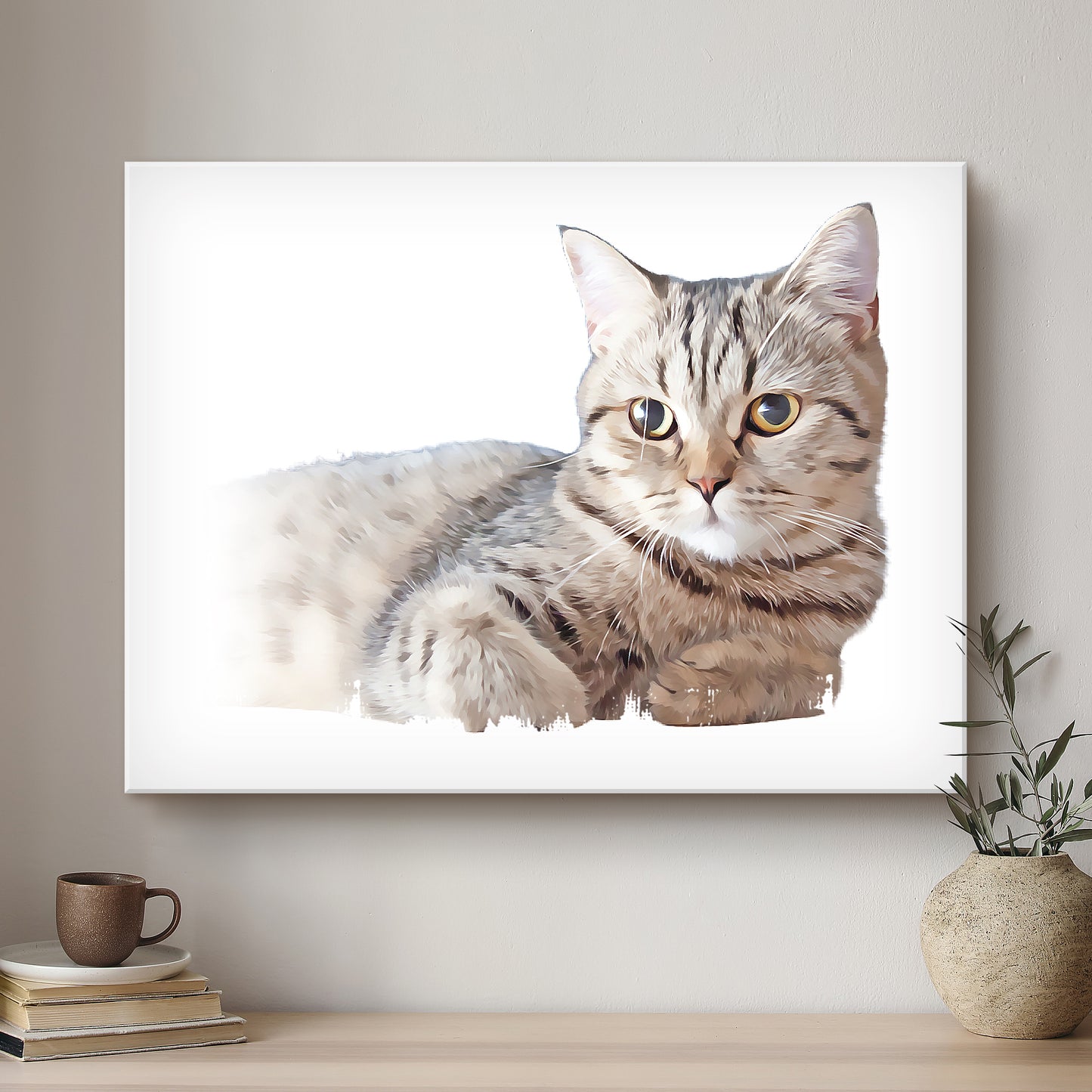 Cat Oil-Inspired Fine Art Portrait | Premium Custom Canvas