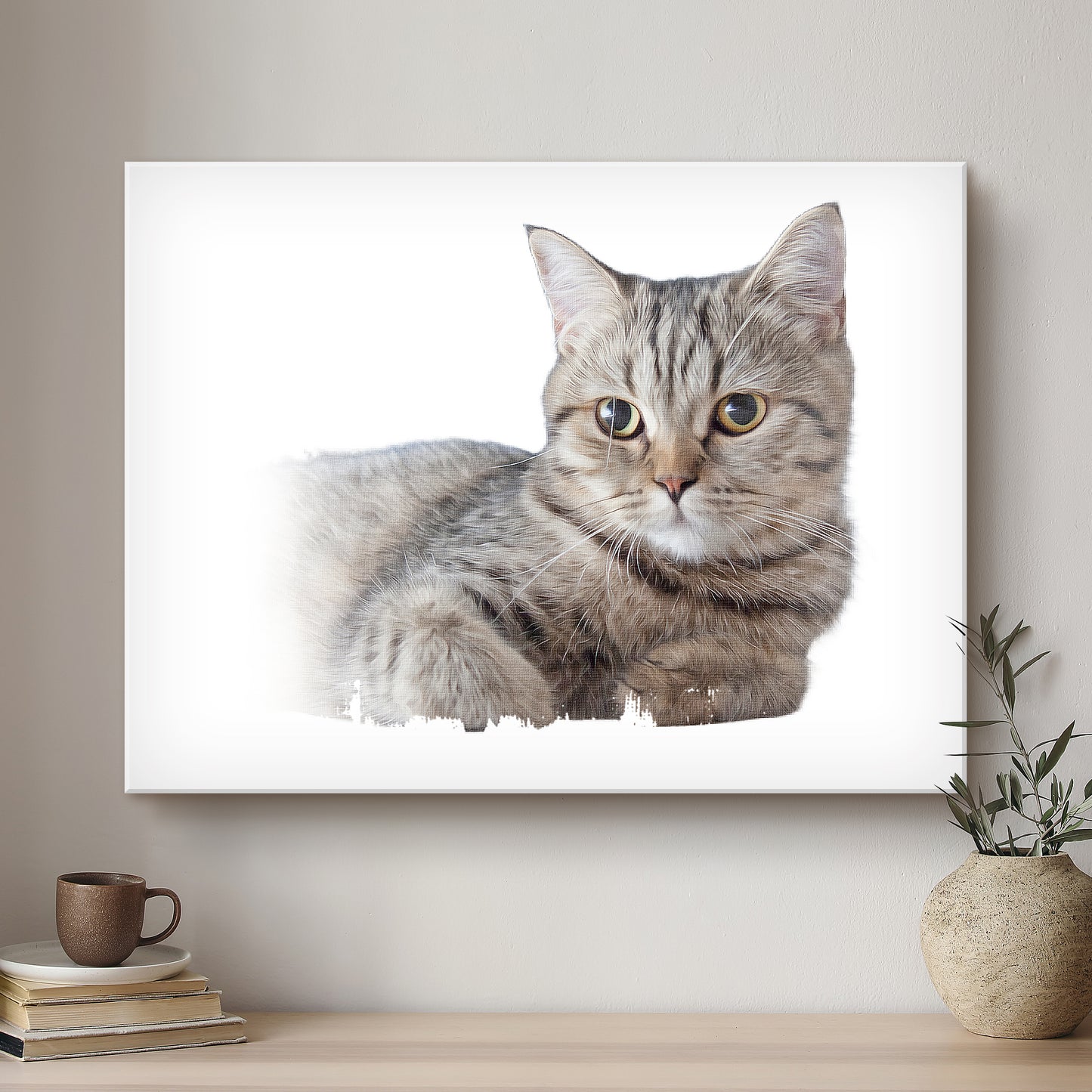 Cat Modern Art Artistic Design Custom Portrait | Stretched Canvas
